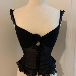 Moschino Black Sheer Top/Lingerie NEW